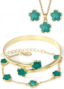 Conjunto Trevo Premium Colar e Brincos