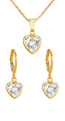 Conjunto Coração Lumière Banho de Ouro 18K