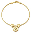 Pulseira Coração Delicado Banho de Ouro 18K